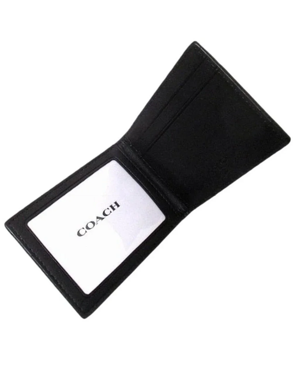 💼 NWT Men's Coach Walnut Brown Signature Compact Billfold Credit Card ID Wallet
